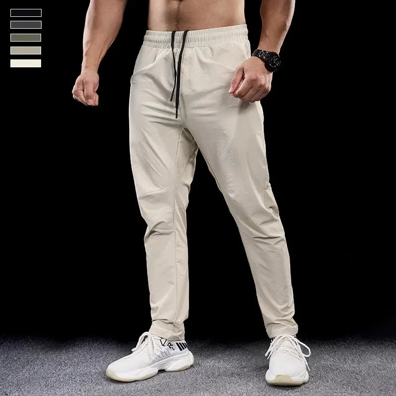 Men's Sports Gym Fitness Trousers Autumn New Running Training Clothes Casual Quick-drying Micro-elastic Thick Pants for Men 2024
