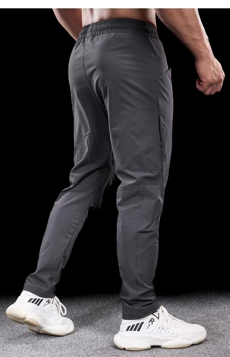 Men's Sports Gym Fitness Trousers Autumn New Running Training Clothes Casual Quick-drying Micro-elastic Thick Pants for Men 2024
