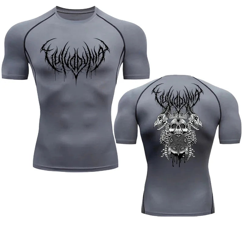 Fitness Clothes Men's Outdoor Sports Quick Drying Short Sleeved T-Shirt Training Pro Running Stretch Tight Fitting Clothes Yoga
