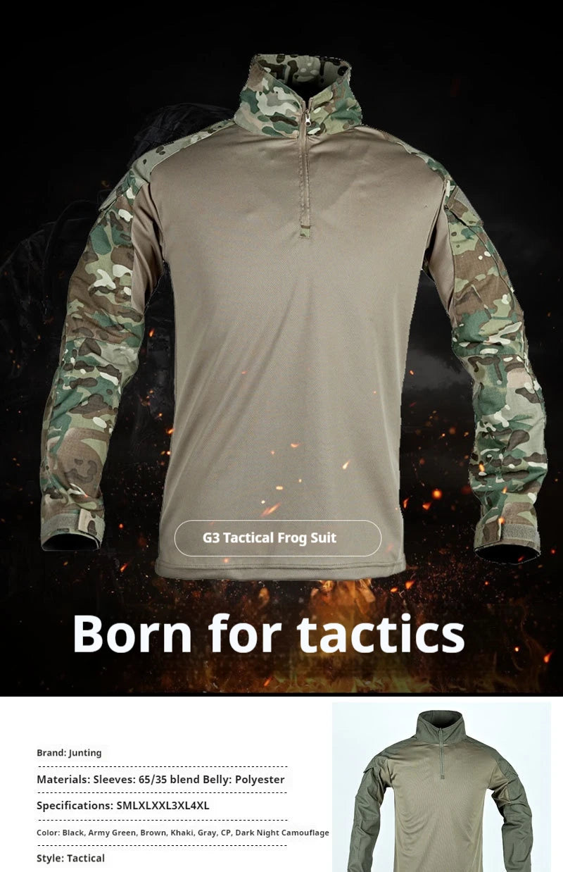 Army Outdoors T Shirt Long Sleeve Combat Shirt Tactical Clothing BreathableTraining Hunting Clothes Hiking Shirt Work Wear Men