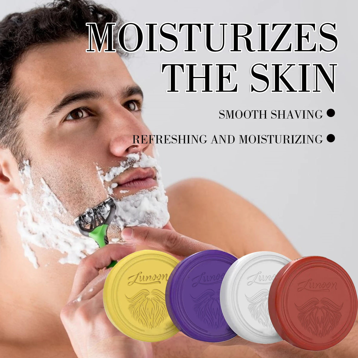 4/1pcs Mens Beard Shaving Soap Hand Made Smooth Texture Dense Bar Keep The Face Fresh Clean Organic Foam Shaving Cream for Men