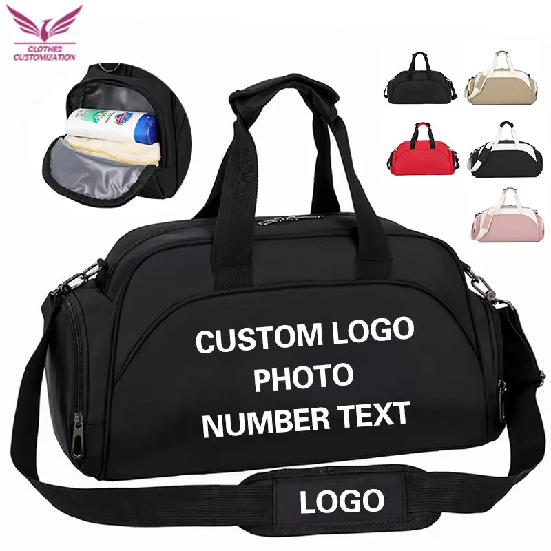 Custom Gym Fitness Bag Basketball Sports Bag Personality Customization Dry Wet Separation Yoga Travel Bag Print Photo DIY Name