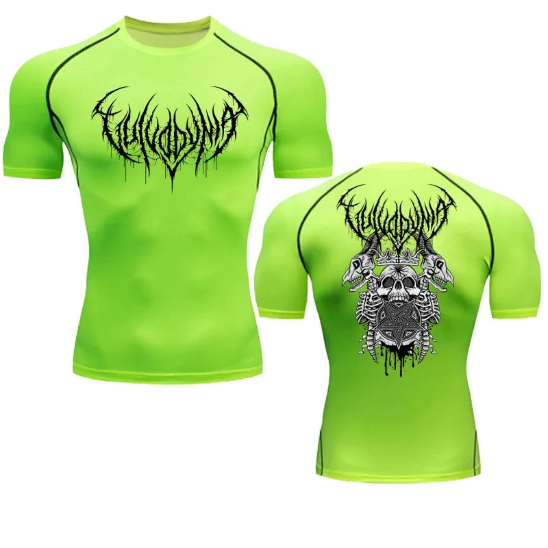 Fitness Clothes Men's Outdoor Sports Quick Drying Short Sleeved T-Shirt Training Pro Running Stretch Tight Fitting Clothes Yoga