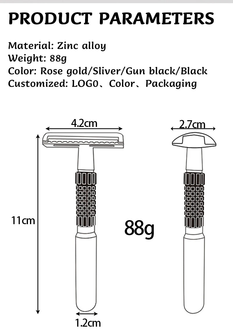 Men's ECO-Friendly Safety Razor Sustainable Shaving Tool for Responsible Grooming with Storage Box & 5 Platinum Advanced Blades