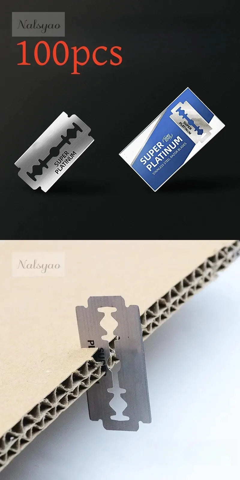 Wholesale 100PCS Stainless Steel Double Edge Safety Razor Blades Durable Barber Shaving Extra Sharp