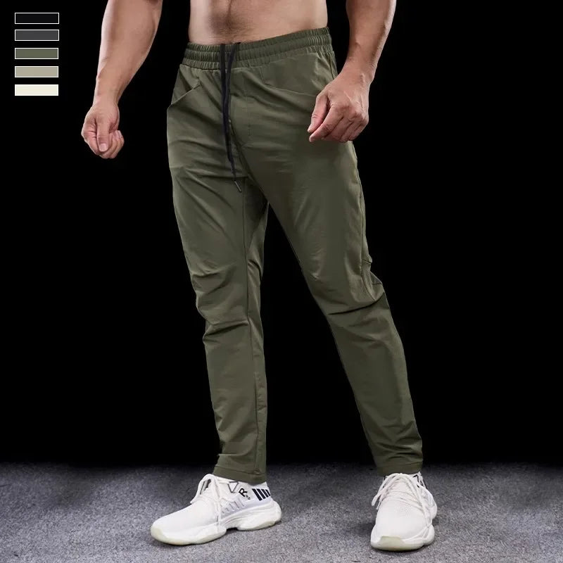 Men's Sports Gym Fitness Trousers Autumn New Running Training Clothes Casual Quick-drying Micro-elastic Thick Pants for Men 2024