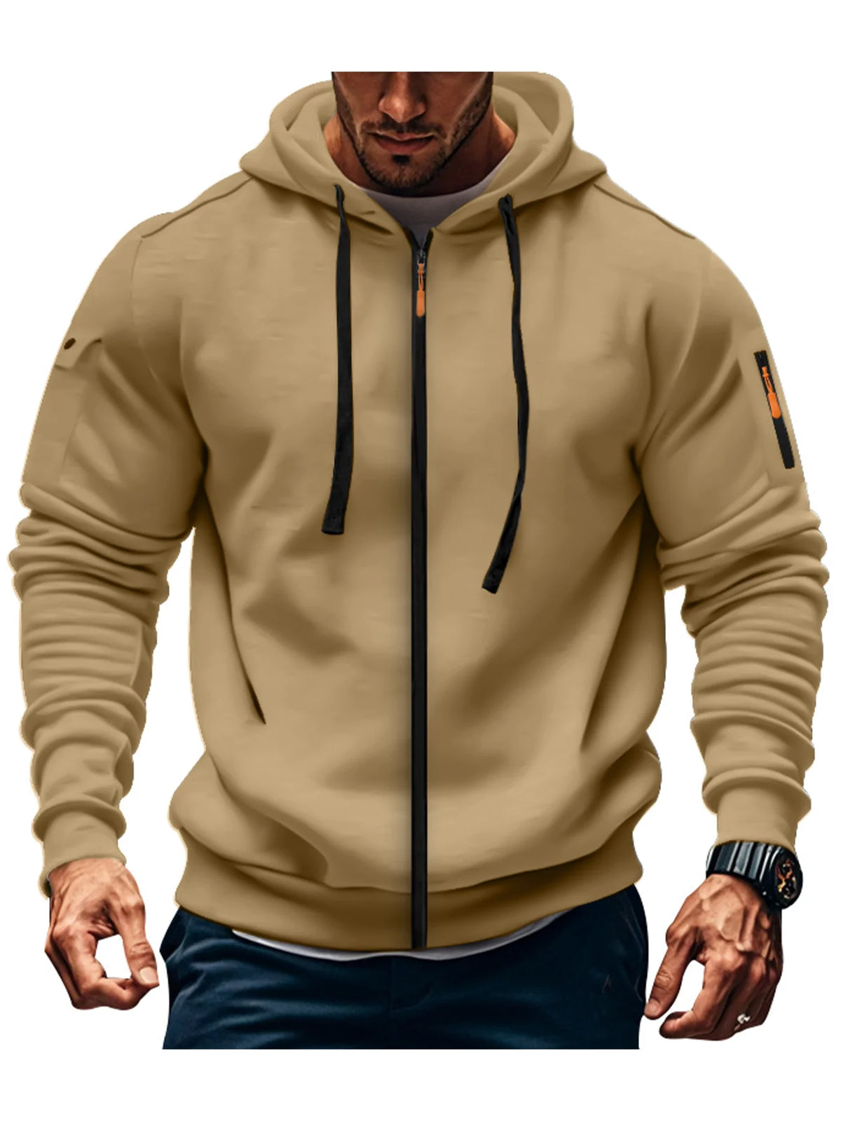Jacket 2025 Autumn/Winter Men's Hoodie Multi Color Hoodie Zipper Collar Casual Running Fitness Trendy Cool Fashion Top