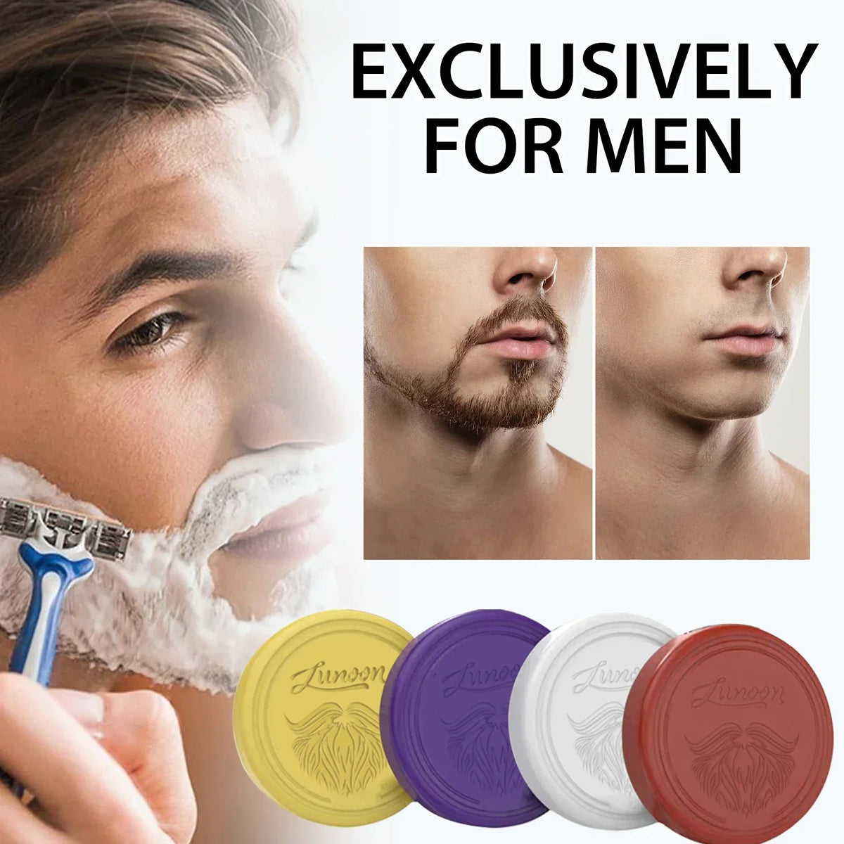 4/1pcs Mens Beard Shaving Soap Hand Made Smooth Texture Dense Bar Keep The Face Fresh Clean Organic Foam Shaving Cream for Men