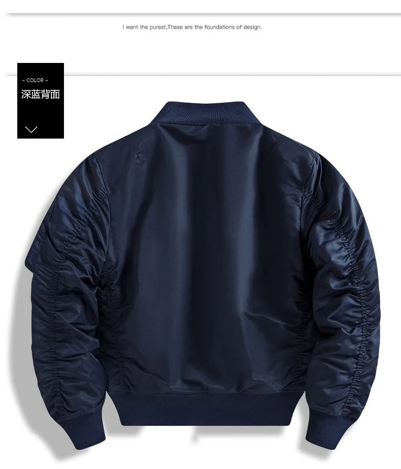 Winter Jackets for Boys Coat Men Lightweight Thick Army MA-1 Flight Bomber Jackets Streetwear Varsity Pilot Parkas Coat Men