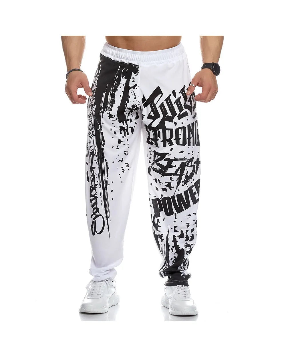 Mens Training Sport Trousers GYM Thin Pants Joggers Male Slim Casual Workout Fitness Running Graffiti Printed Breathable Pants