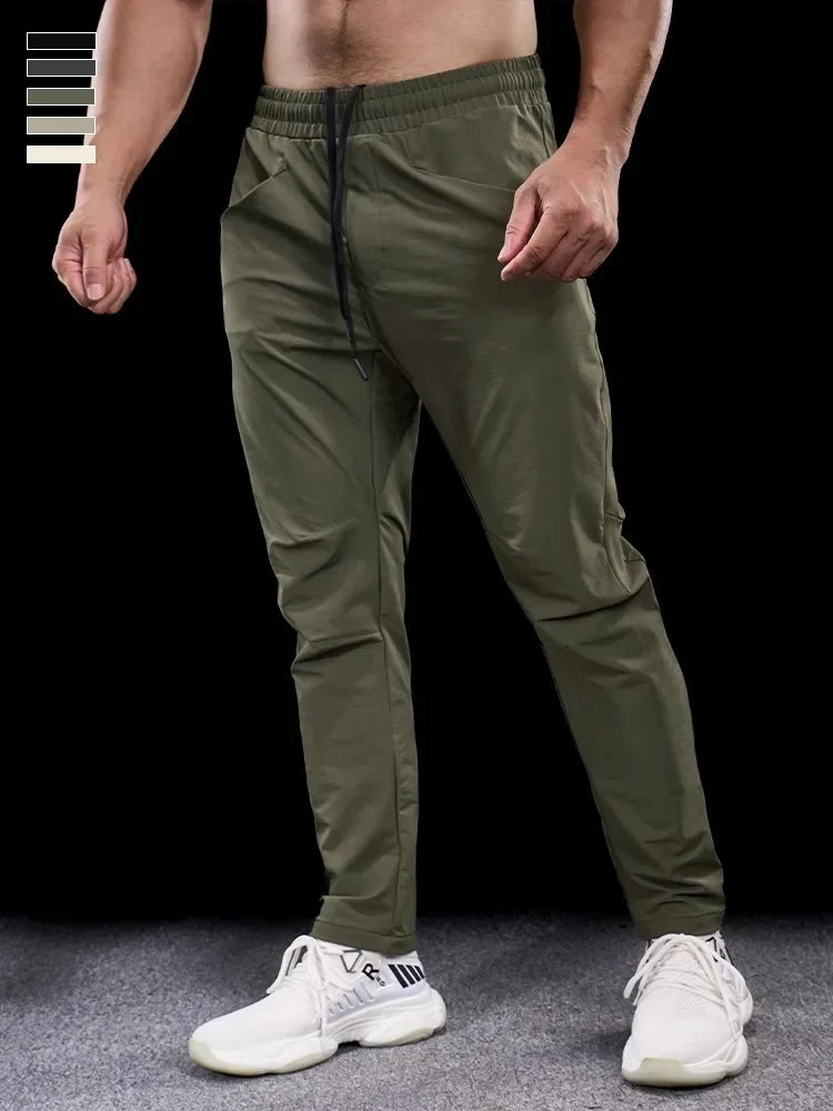Men's Sports Gym Fitness Trousers Autumn New Running Training Clothes Casual Quick-drying Micro-elastic Thick Pants for Men 2024