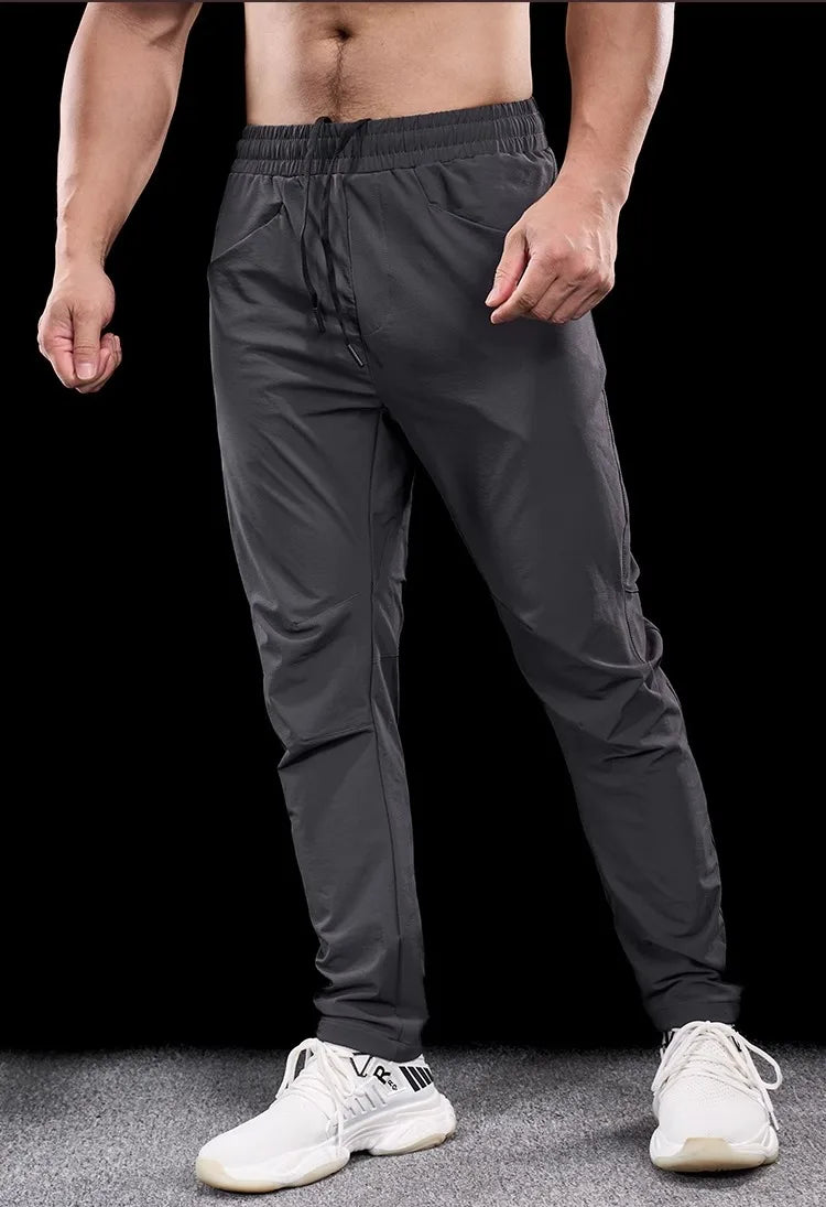 Men's Sports Gym Fitness Trousers Autumn New Running Training Clothes Casual Quick-drying Micro-elastic Thick Pants for Men 2024