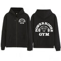 Powerhouse Gym Logo Zipper Hoodie Harajuku Geek Fitness Zip Up Hoodies Unisex Long Sleeve Fashion Casual Oversized Jacket Coat