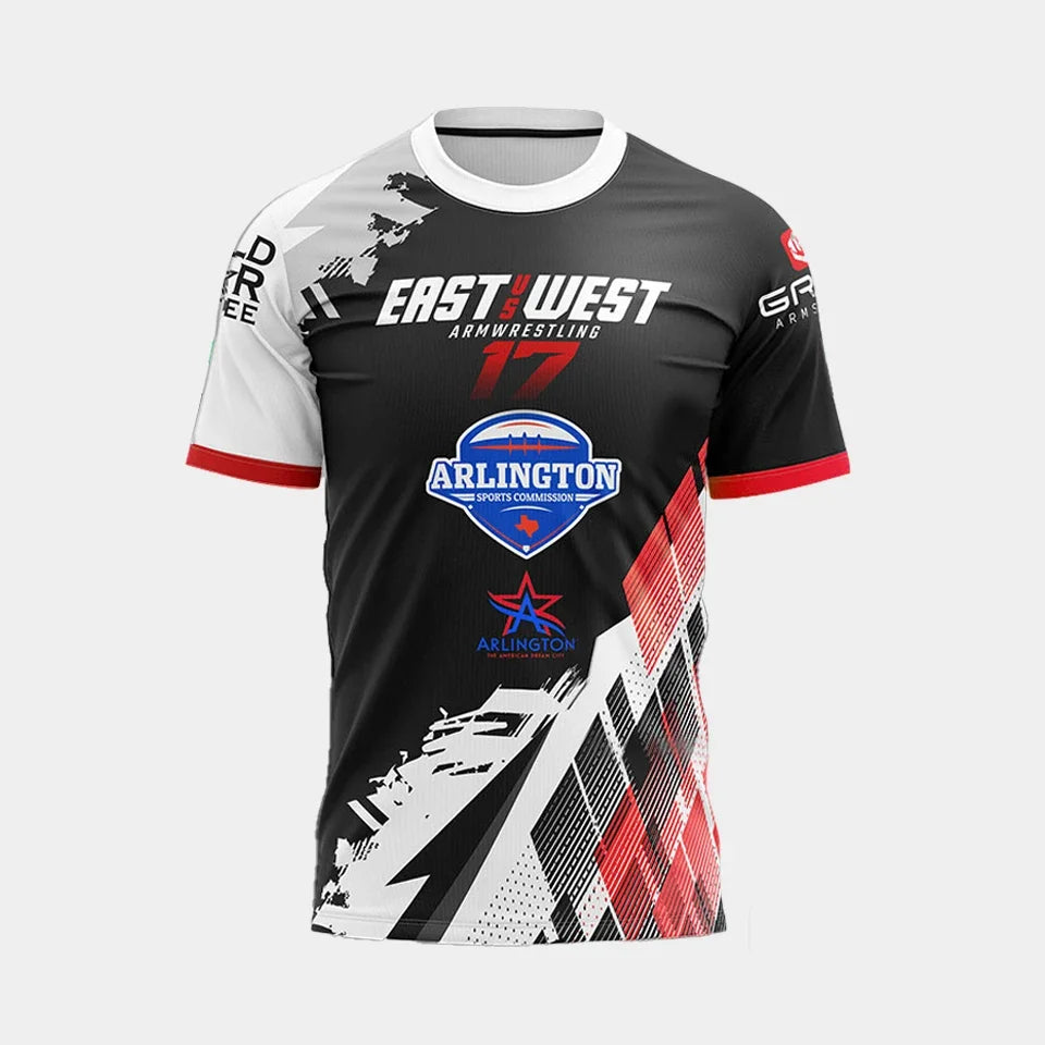 Men's T-shirt new arm wrestling jersey fan wrist training fitness suit match day outfit comfortable and breathable