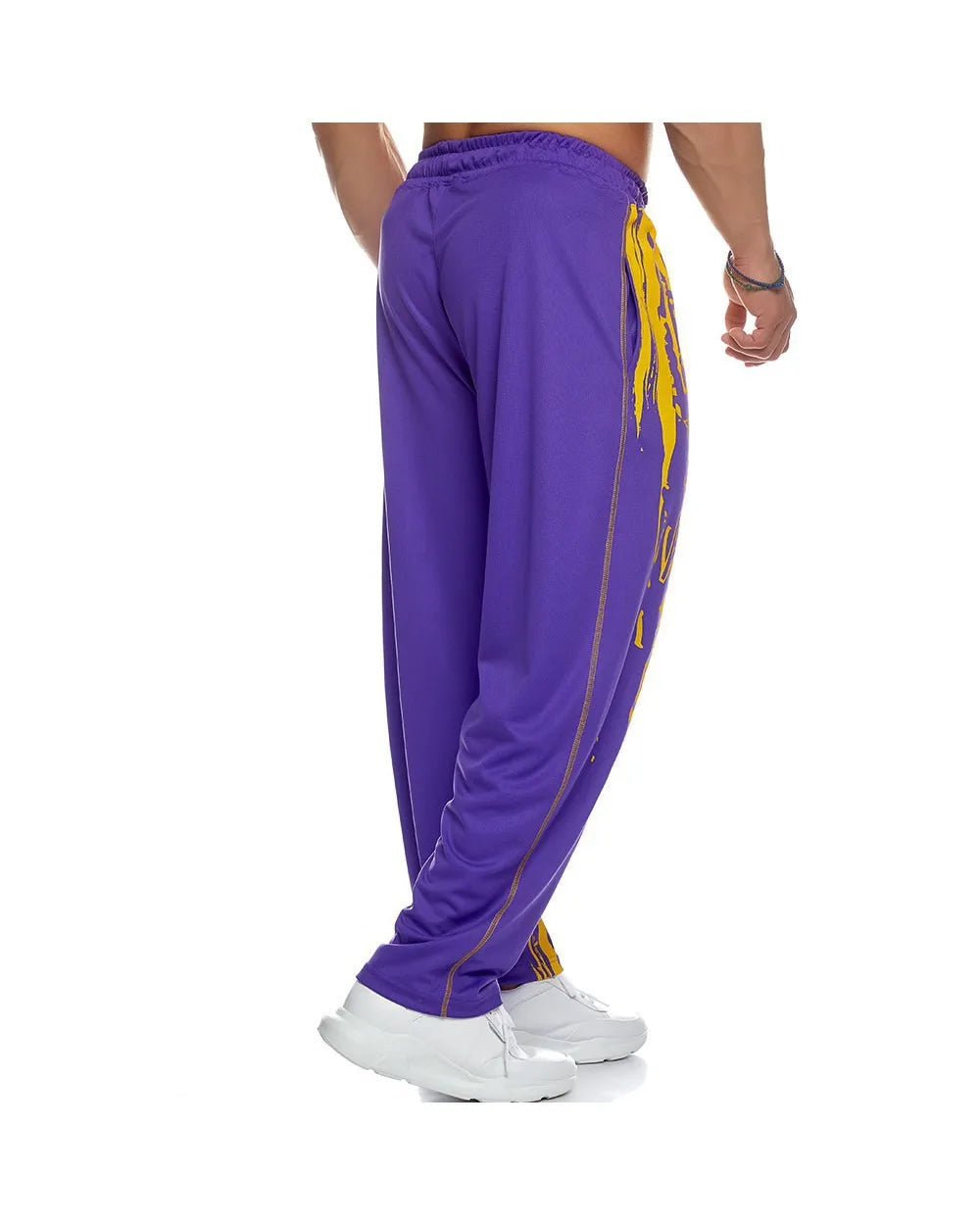 Mens Training Sport Trousers GYM Thin Pants Joggers Male Slim Casual Workout Fitness Running Graffiti Printed Breathable Pants
