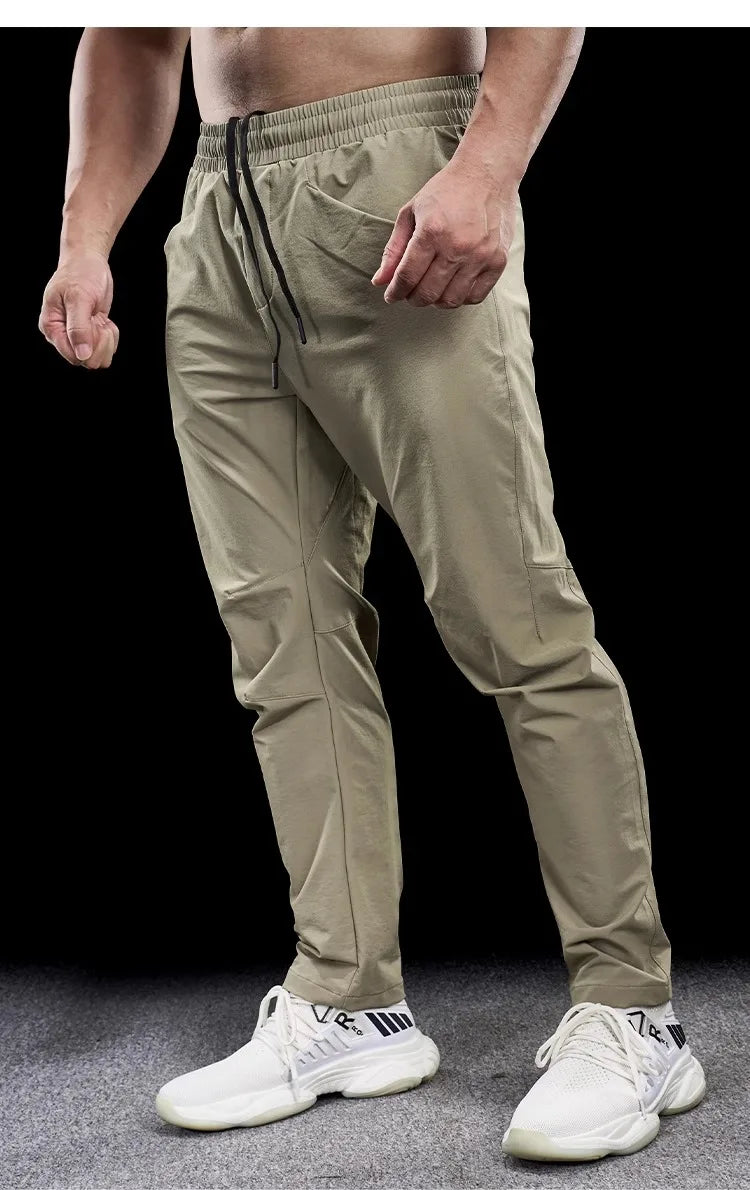 Men's Sports Gym Fitness Trousers Autumn New Running Training Clothes Casual Quick-drying Micro-elastic Thick Pants for Men 2024