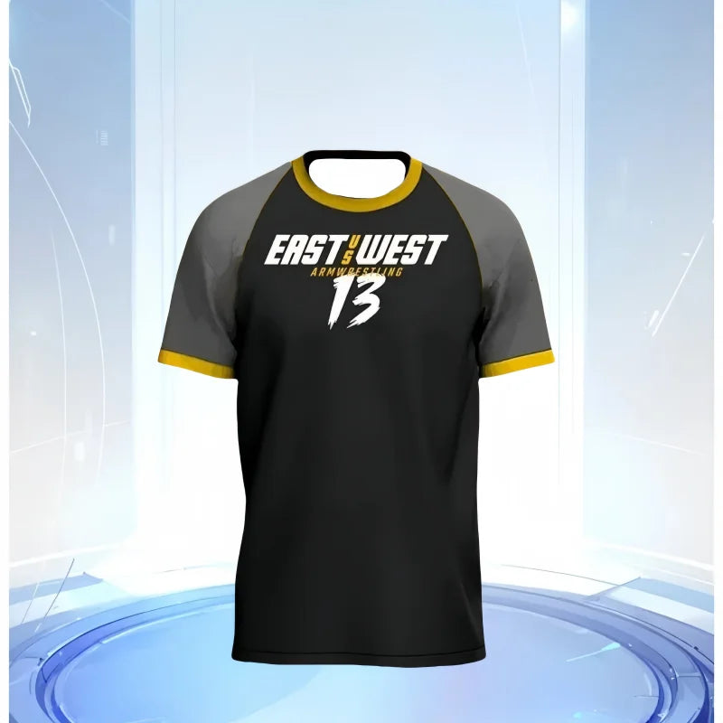 Men's T-shirt new arm wrestling jersey fan wrist training fitness suit match day outfit comfortable and breathable