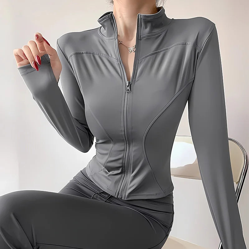 2025 Fall Pilates Quick-Dry Athletic Jacket for Women - Ideal for Gym Workouts & Outdoor Running