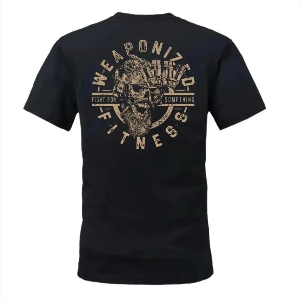 New Summer Men's Military-style Tactical Pattern T-shirt High-quality Fabric Street Fashion Style 100% Pure Cotton Soft Material
