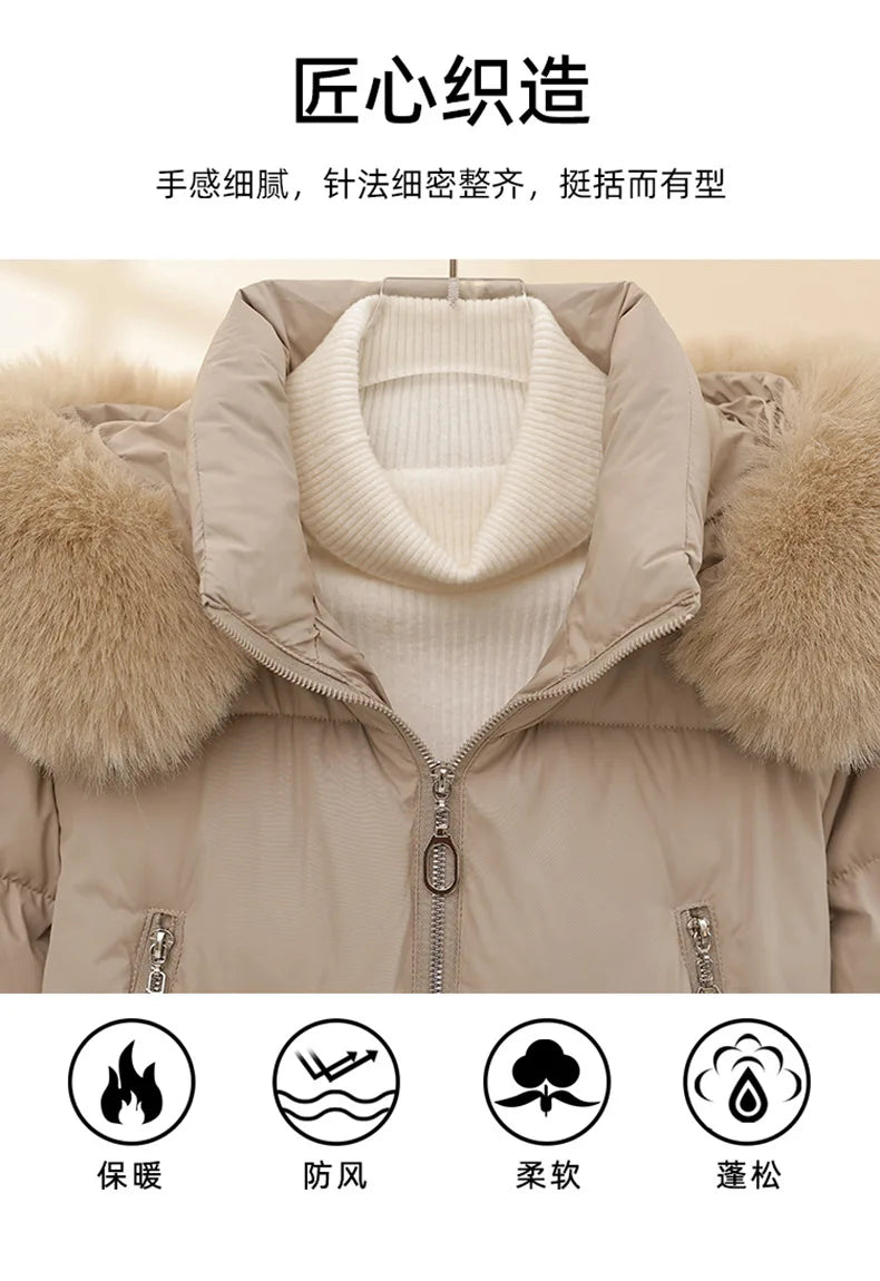 2026 Winter Jacket Women Hooded Fur Collar Cotton Coat New Thick and Warm Short Clothing