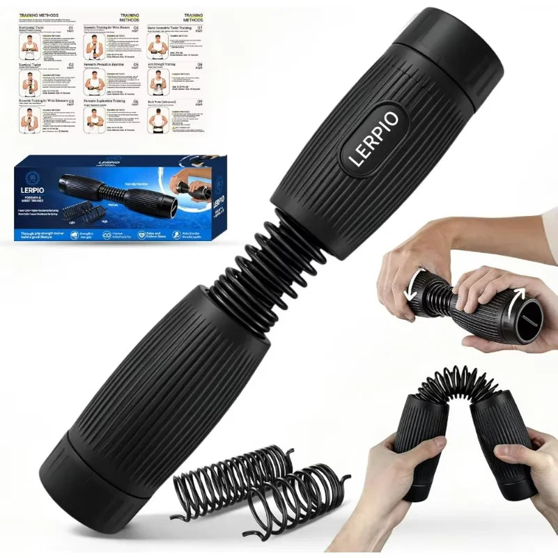 Adjustable Resistance Forearm Exerciser Wrist Strengthener with Interchangeable Springs,  Arm Grip Strength Trainer for Home Gym