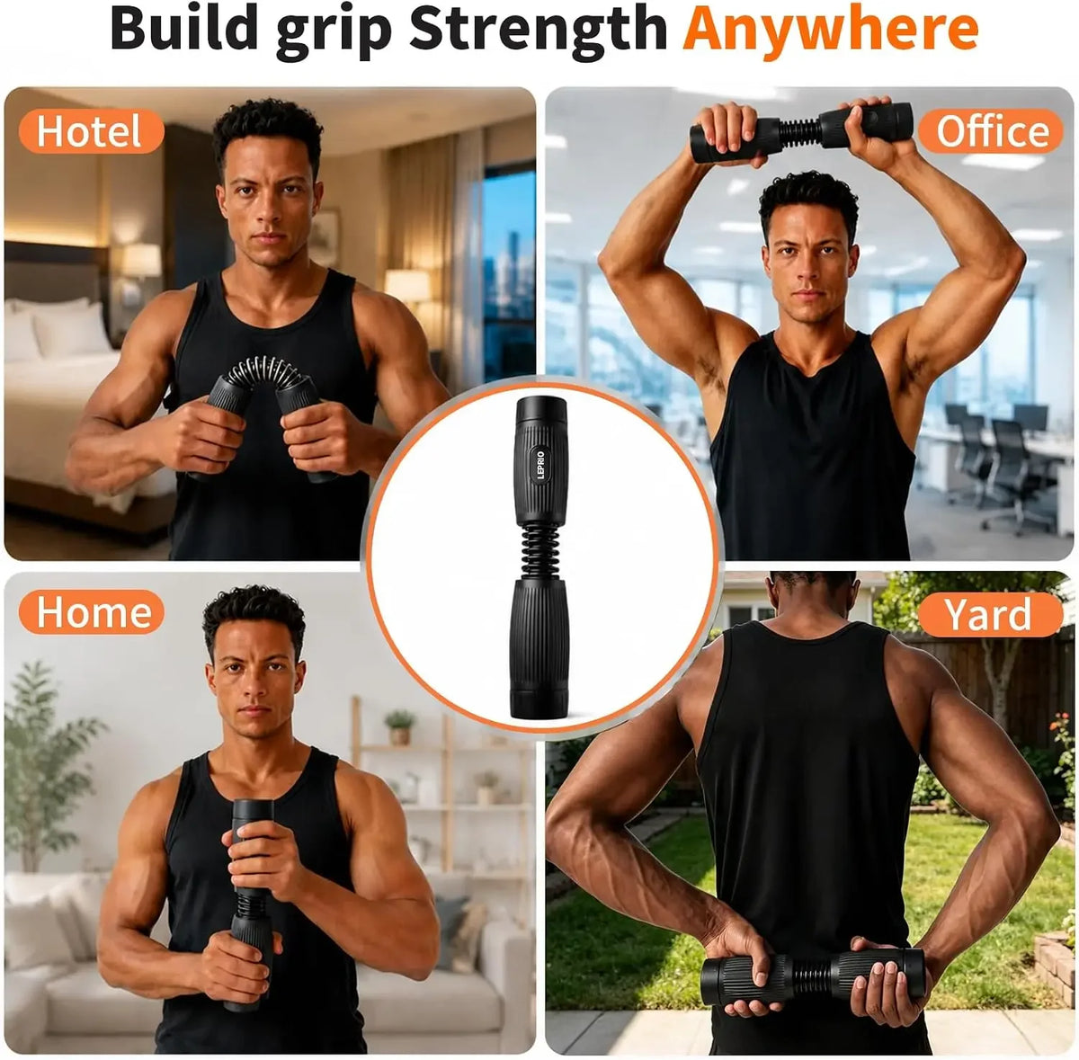 Adjustable Resistance Forearm Exerciser Wrist Strengthener with Interchangeable Springs,  Arm Grip Strength Trainer for Home Gym