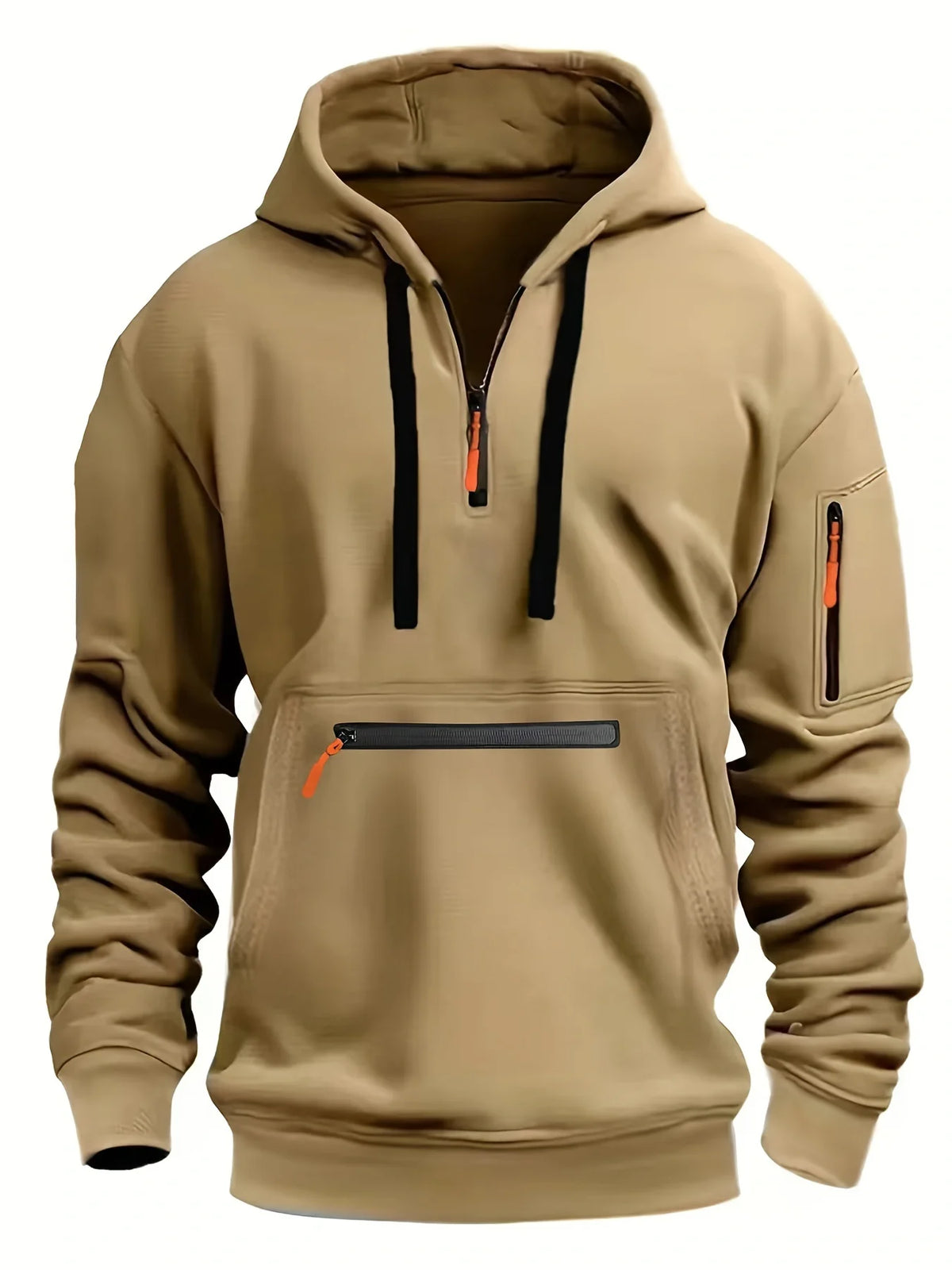 Men Hoodie With Armor Men Sweatshirts Spring Thicker Pullover Half Zipper Pullover Male Hoody Sports Autumn Solid Color Coat
