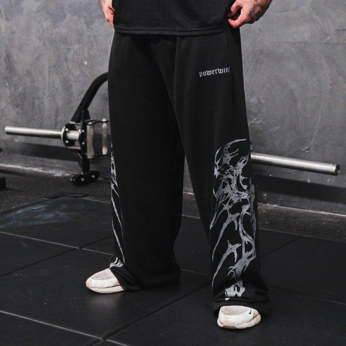 Unisex Gothic Streetwear Gym Pants Men Women Casual Drawstring Loose Fit Workout Wide Leg Trousers Jogger Fitness Long Pants