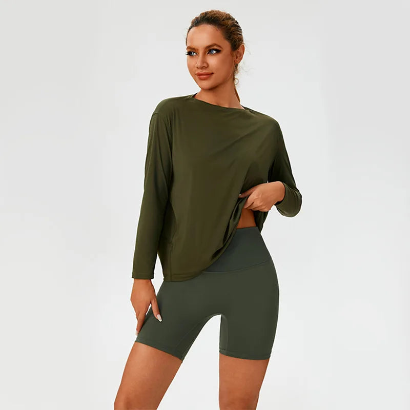 Fitness Women's Gym Clothes Sports Top Woman Gym Arm Sleeves Woman Fashion Youth Women's Blouses Clothing Sportswear Shirt Yoga