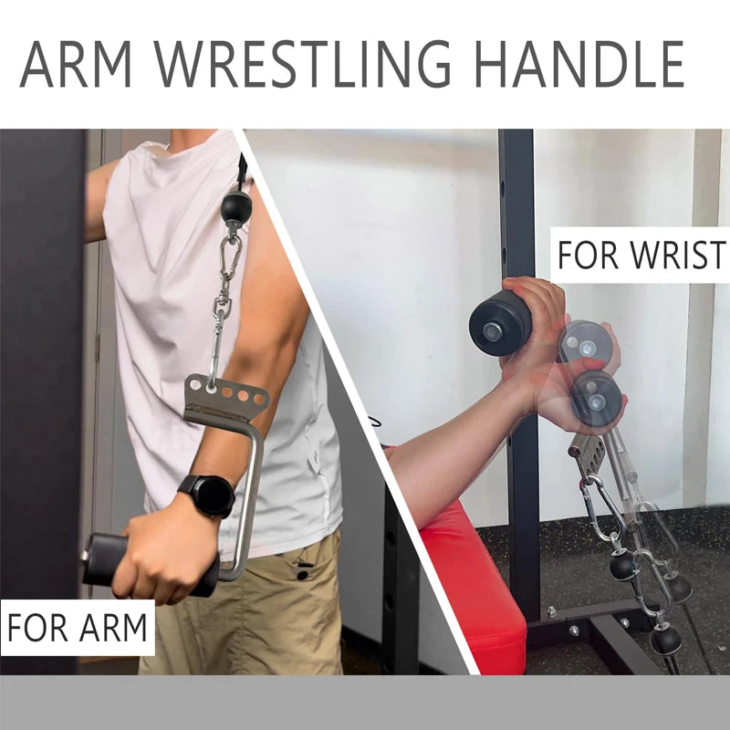 Arm Wrestling Handles, Fat Armwresting Training Equipment LAT Pulldown Attachments D Handle
