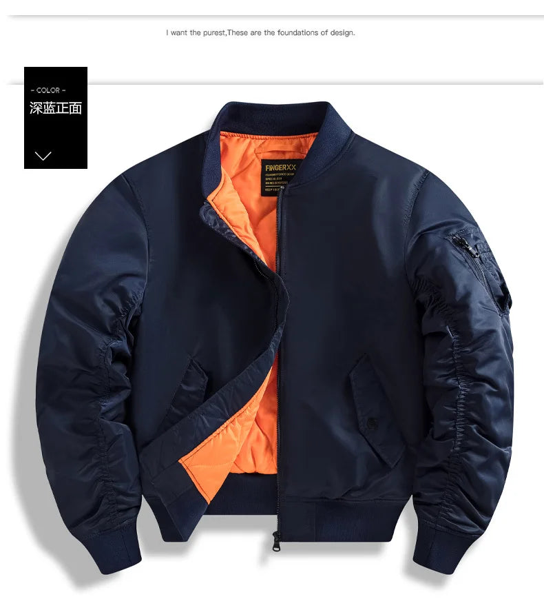 Winter Jackets for Boys Coat Men Lightweight Thick Army MA-1 Flight Bomber Jackets Streetwear Varsity Pilot Parkas Coat Men