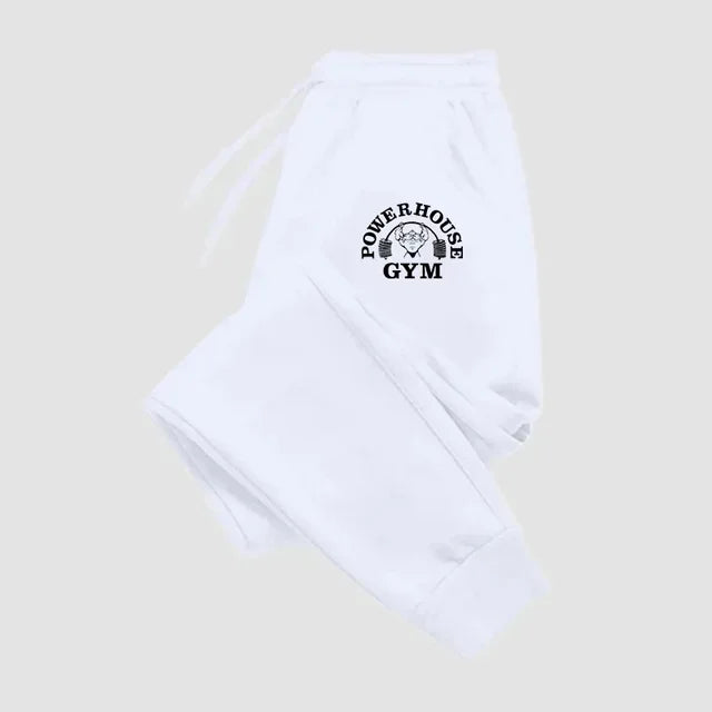 GYM Powerhouse Print Pants Men Casual Sports Pants Running Workout Jogging Long Pants Men Fleece Jogger Sweatpants Long Pants
