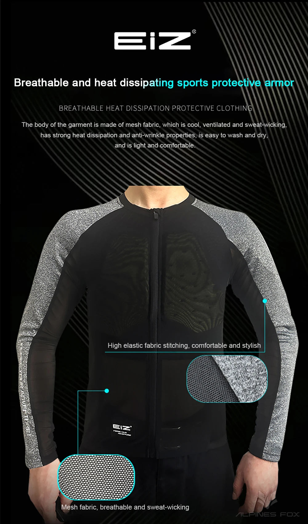 Men Motorcycle Jacket with Soft Gear Racing Pads MTB Downhill Sports Breathable High Elastic Lightweight Motocross Shirt