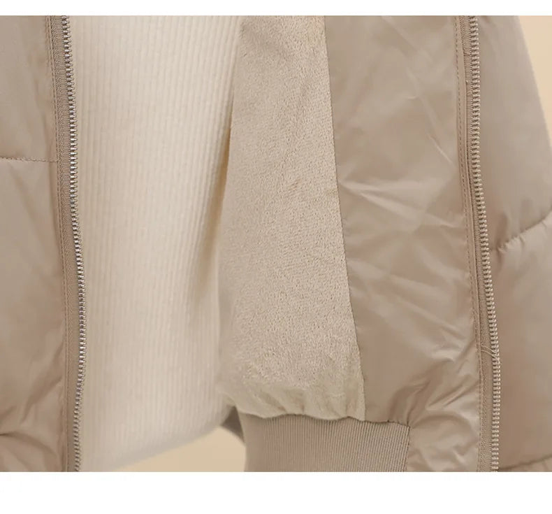 2026 Winter Jacket Women Hooded Fur Collar Cotton Coat New Thick and Warm Short Clothing