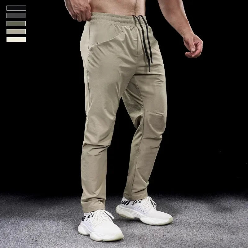 Men's Sports Gym Fitness Trousers Autumn New Running Training Clothes Casual Quick-drying Micro-elastic Thick Pants for Men 2024