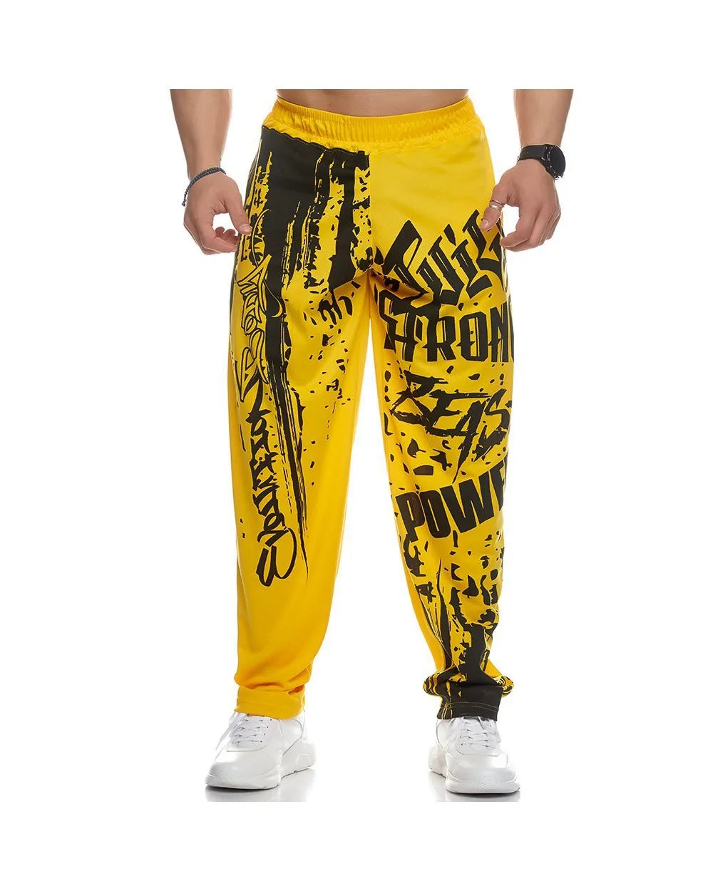 Mens Training Sport Trousers GYM Thin Pants Joggers Male Slim Casual Workout Fitness Running Graffiti Printed Breathable Pants