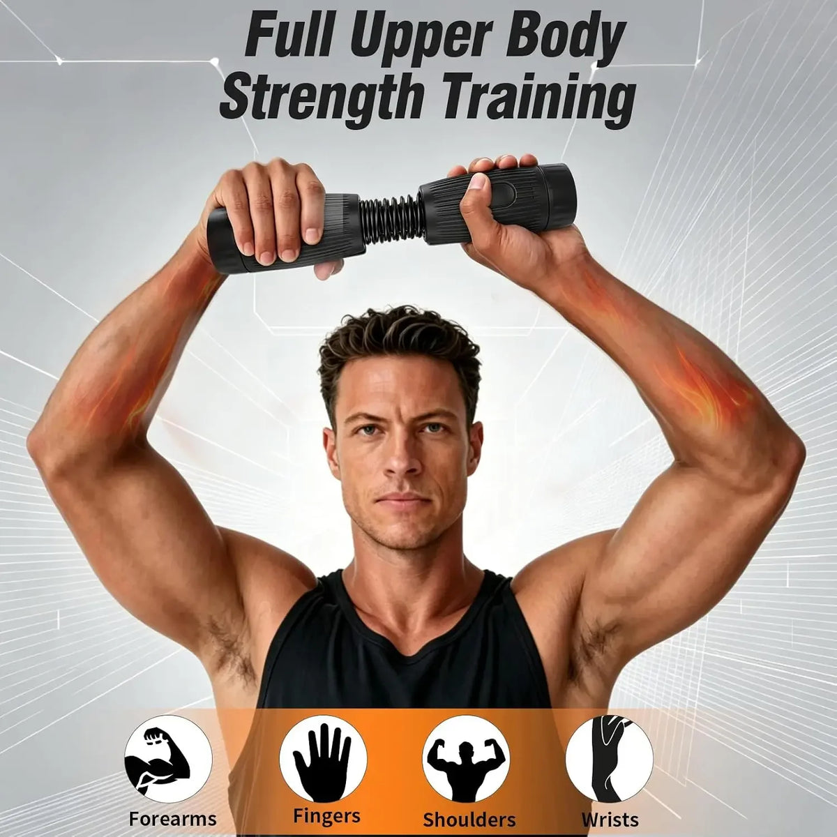Adjustable Resistance Forearm Exerciser Wrist Strengthener with Interchangeable Springs,  Arm Grip Strength Trainer for Home Gym