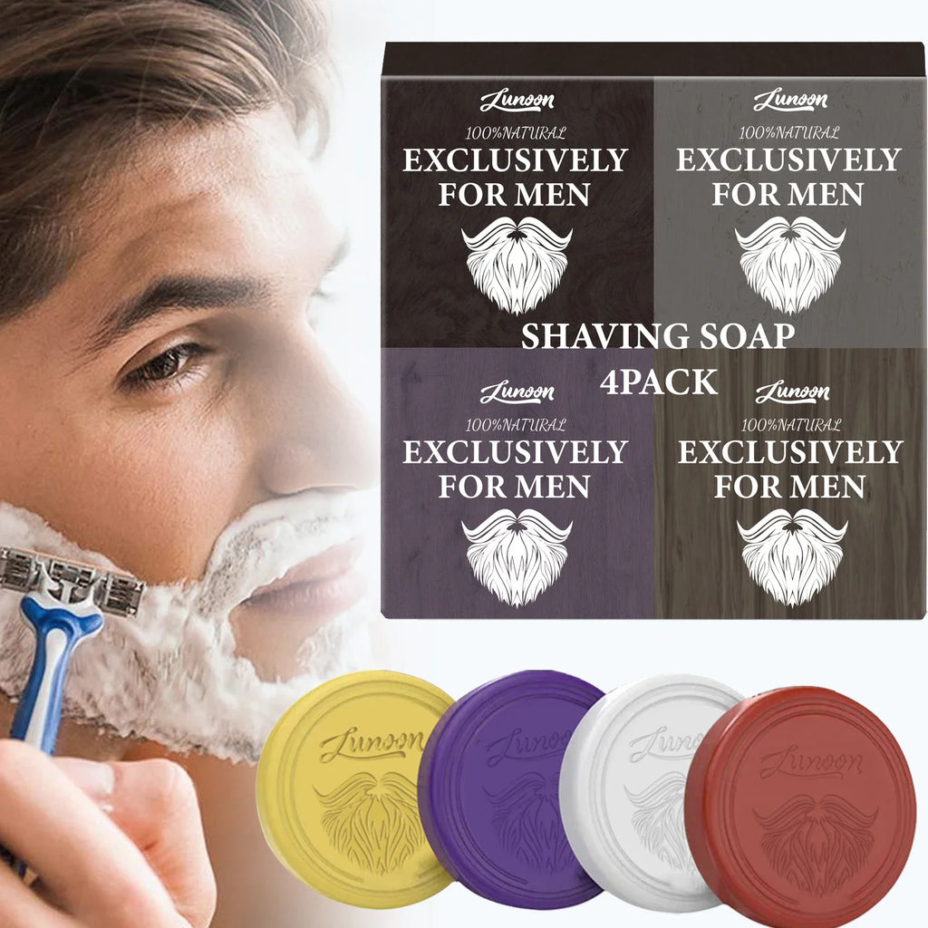 4/1pcs Mens Beard Shaving Soap Hand Made Smooth Texture Dense Bar Keep The Face Fresh Clean Organic Foam Shaving Cream for Men