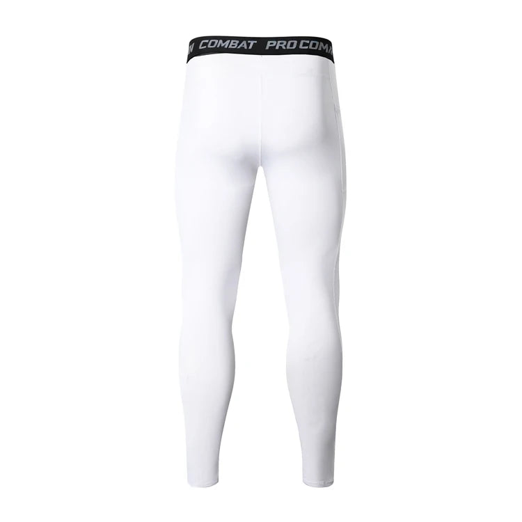 Compression Pant Men Training Gym Leggings with Pockets Running Tights Fitness Basketball Jogging Workout Trouser Polyester