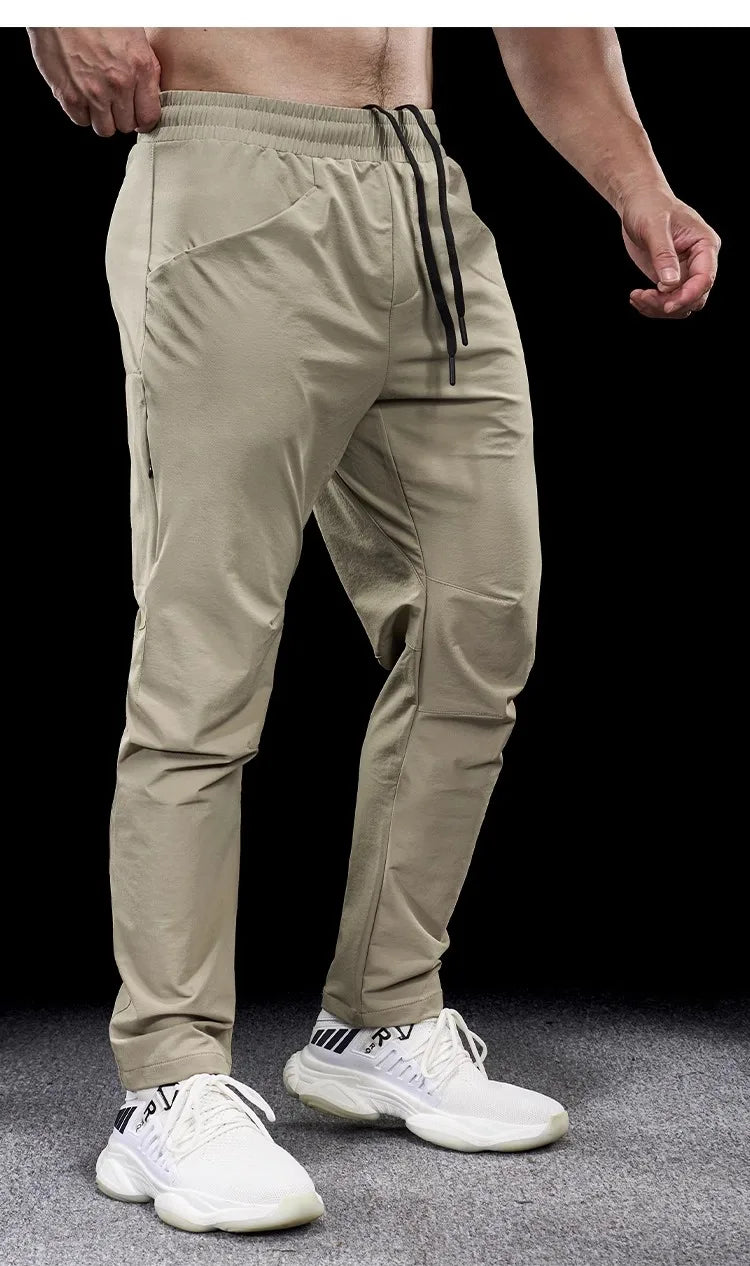 Men's Sports Gym Fitness Trousers Autumn New Running Training Clothes Casual Quick-drying Micro-elastic Thick Pants for Men 2024