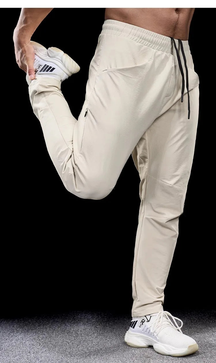 Men's Sports Gym Fitness Trousers Autumn New Running Training Clothes Casual Quick-drying Micro-elastic Thick Pants for Men 2024