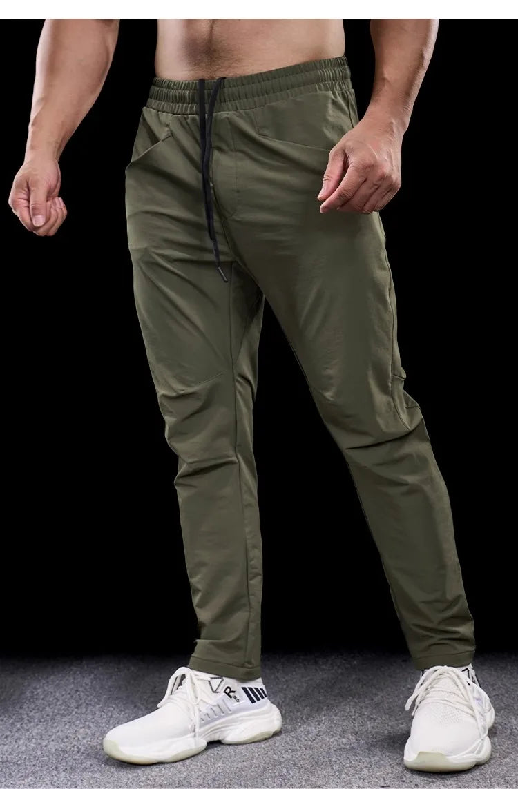 Men's Sports Gym Fitness Trousers Autumn New Running Training Clothes Casual Quick-drying Micro-elastic Thick Pants for Men 2024