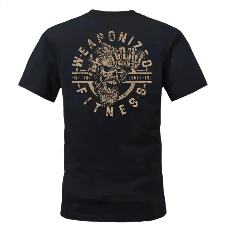 New Summer Men's Military-style Tactical Pattern T-shirt High-quality Fabric Street Fashion Style 100% Pure Cotton Soft Material