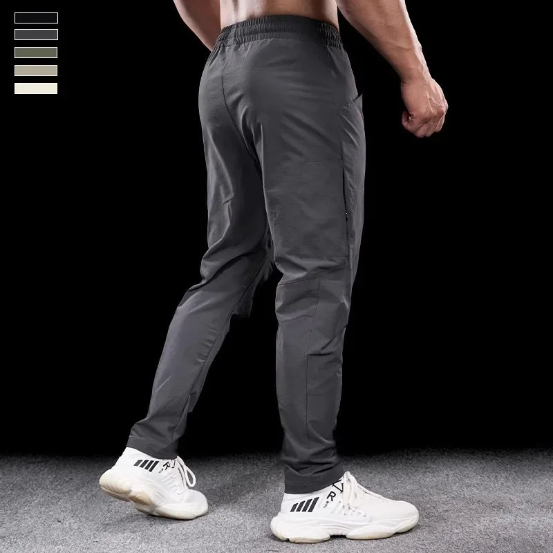 Men's Sports Gym Fitness Trousers Autumn New Running Training Clothes Casual Quick-drying Micro-elastic Thick Pants for Men 2024