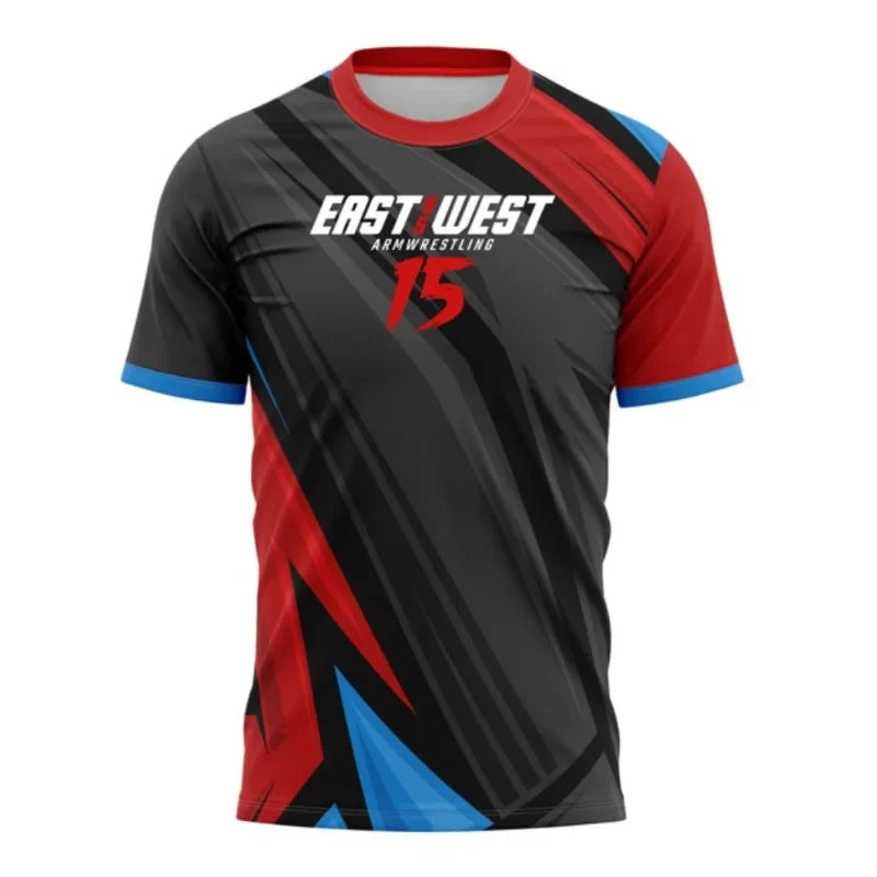 Men's T-shirt new arm wrestling jersey fan wrist training fitness suit match day outfit comfortable and breathable