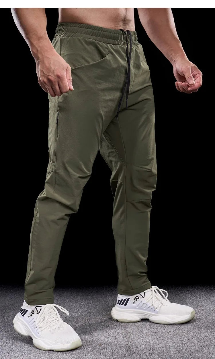 Men's Sports Gym Fitness Trousers Autumn New Running Training Clothes Casual Quick-drying Micro-elastic Thick Pants for Men 2024