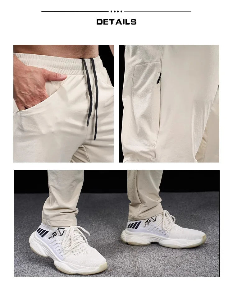 Men's Sports Gym Fitness Trousers Autumn New Running Training Clothes Casual Quick-drying Micro-elastic Thick Pants for Men 2024