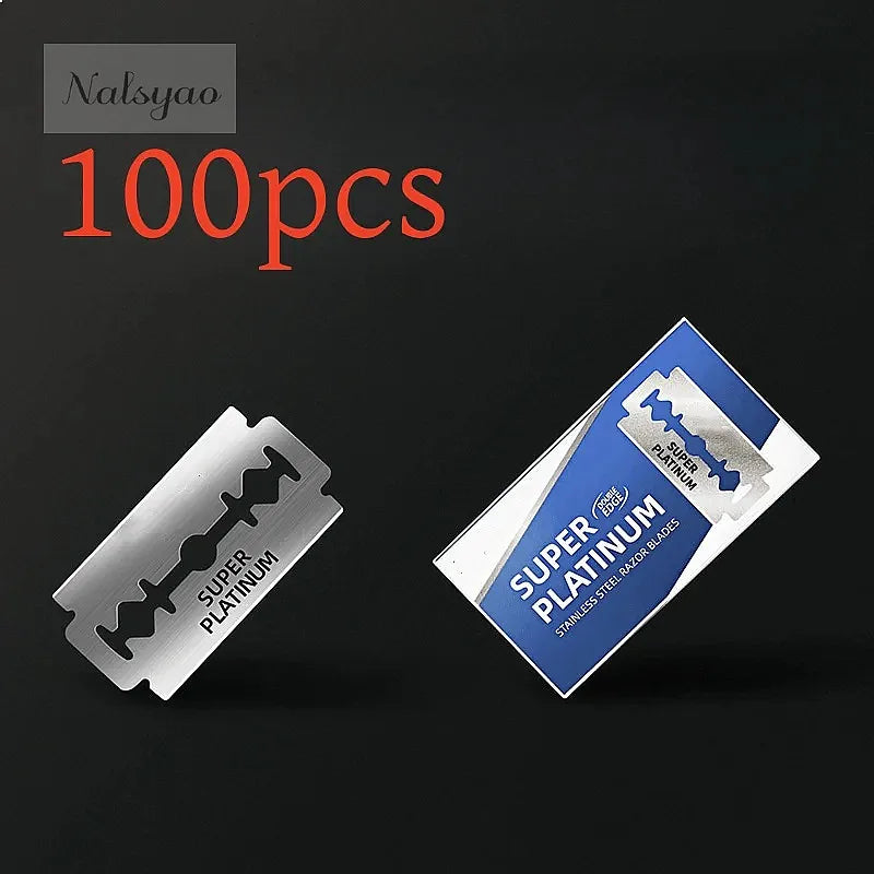 Wholesale 100PCS Stainless Steel Double Edge Safety Razor Blades Durable Barber Shaving Extra Sharp