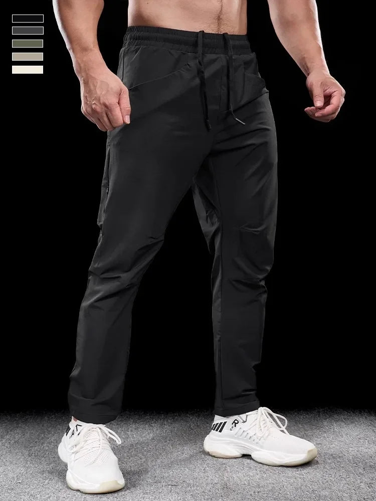 Men's Sports Gym Fitness Trousers Autumn New Running Training Clothes Casual Quick-drying Micro-elastic Thick Pants for Men 2024