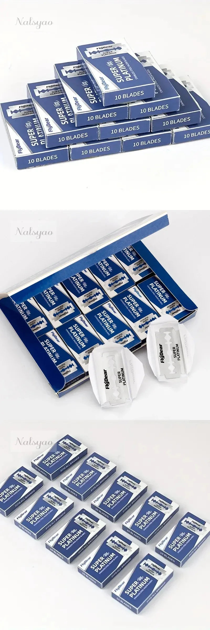 Wholesale 100PCS Stainless Steel Double Edge Safety Razor Blades Durable Barber Shaving Extra Sharp